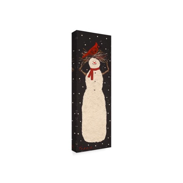 Mary Miller Veazie 'Tall Snowman With Cardinal' Canvas Art,10x32